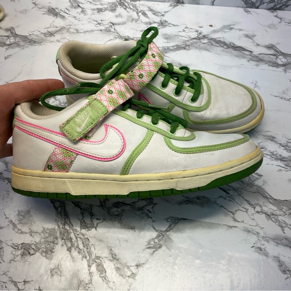 Rare Nike Vandal Low Pink & Green Argyle Preppy  Sneakers shoes Size 7.5 - Picture 3 of 12